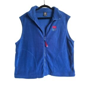 Vintage USA Olympics United States Committee Fleece Vest‎ Blue XL